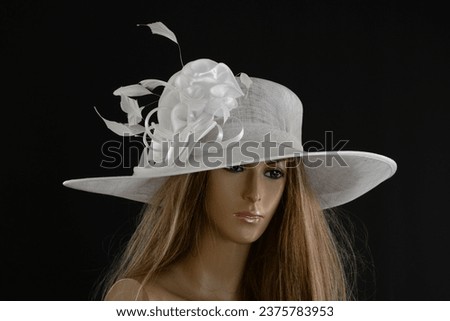 Hat,Fashion, Fancy ,Elegant, Beautiful Kentucky Derby Hat, Wedding,Church,Formal Dressy Hat, 
Would be great for Wedding, Bridal Shower, Tea Party, Concert, Evening Wear Royalty-Free Stock Photo #2375783953