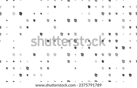 Seamless background pattern of evenly spaced black two aces symbols of different sizes and opacity. Vector illustration on white background