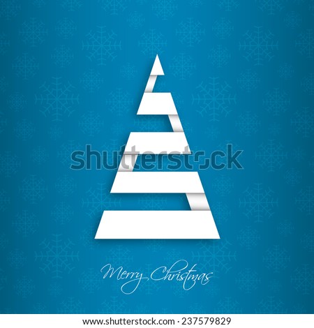 Illustration of intricate Christmas tree greeting card.