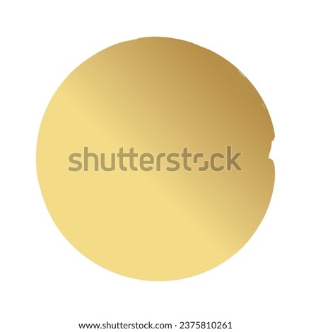 Golden grunge circle and brushes. Gold paints. Vector illustration.