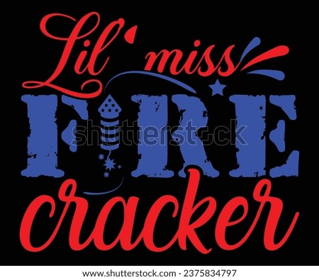 miss fire cracker design t shirt creative trendy 4th of july 