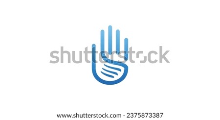 Hand and golf clubs logo design. Sports, vector design and illustration.