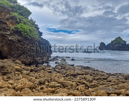 Krokoh Beach. View Beach With Coral Reef Stone And Waves