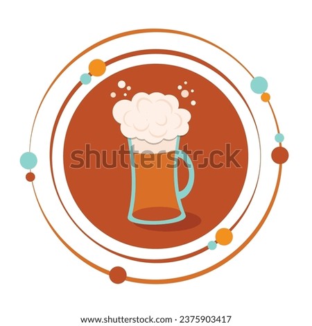 Foaming mug of beer vector illustration graphic icon symbol