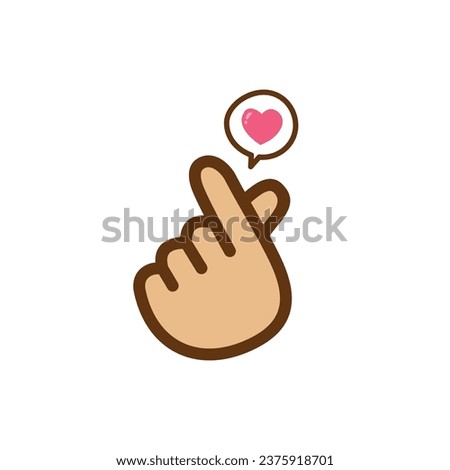 Korean heart love sign.Mini heart sign icon doodle isolated on white background vector illustration Royalty-Free Stock Photo #2375918701
