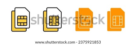 Sim card icon set for web and mobile app. dual sim card sign and symbol Royalty-Free Stock Photo #2375921853