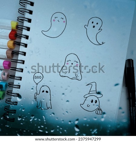 cute ghosts wallpaper. image of sketches of ghosts. image also represents sketches of spectre. image can be used for background pf ghosts.#spooky