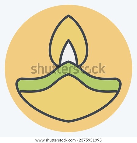 Icon oil Lamp. related to India symbol. color mate style. simple design editable. simple illustration