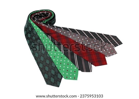 Men's fashion necktie on a white background Royalty-Free Stock Photo #2375953103