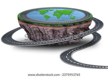 Road around the earth globe isolated on white background.With clipping path. Royalty-Free Stock Photo #2375953765