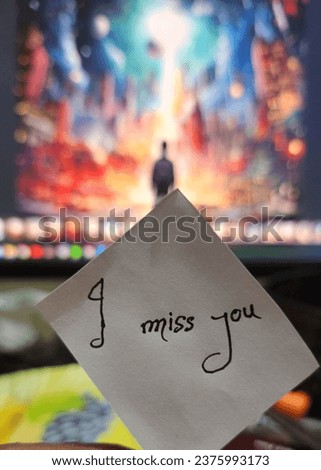 miss you photo hand writing 