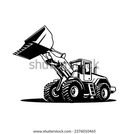 Silhouette of tractor vector illustration