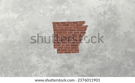 Arkansas map bricks effect industrial texture wallpaper background