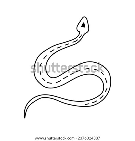 Hand-drawn doodle-style snake illustration for cards, posters, stickers, and professional design