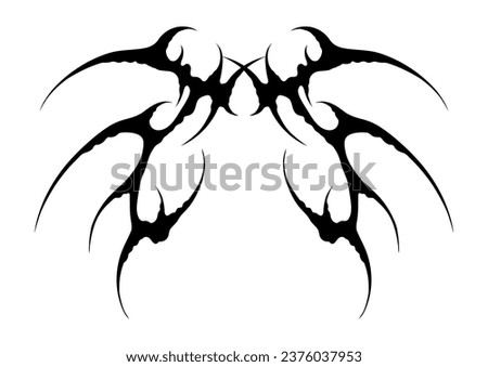 Cyber sigilism design. Neo tribal gothic style tattoo. Royalty-Free Stock Photo #2376037953