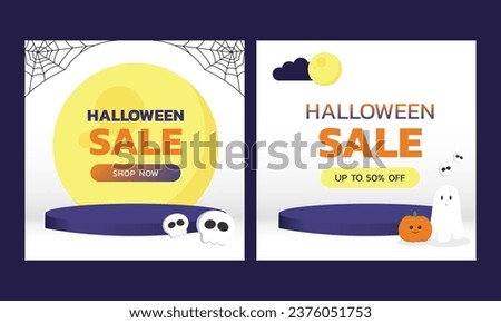 Happy halloween banner and elements vector illustration.