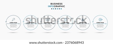 Vector Infographic design business template with icons and 6 options or steps. 