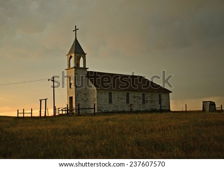 Abandoned church in South Dakota. Royalty-Free Stock Photo #237607570