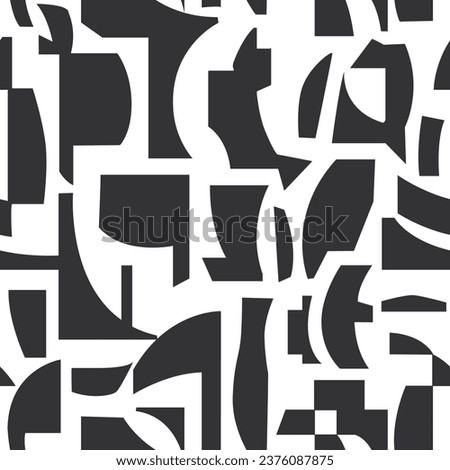 MONOCHROME ABSTRACT ALL OVER PRINT SEAMLESS PATTERN VECTOR ILLUSTRATION Royalty-Free Stock Photo #2376087875