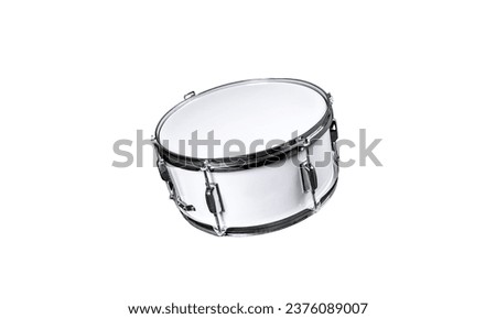 Realistic white drum . Musical instrument isolated on white background