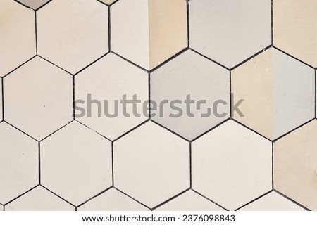 Hexagonal Marble Wall Tiles with Copy Space for Your Design. High quality photo