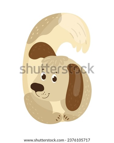 Vector illustration of a number in the form of an animal. Template for a logo.