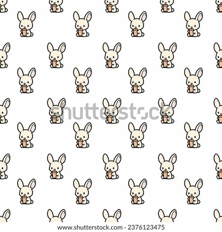 Cute seamless bunny pattern design for decorating, backdrop, fabric, wallpaper and etc.