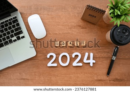Ambitious Goals for 2024: Aspiring to Success in New Year Royalty-Free Stock Photo #2376127881