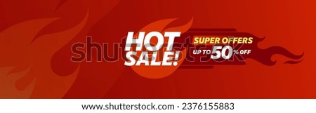 Hot sale web banner template. Price offer deal vector labels 50% off.