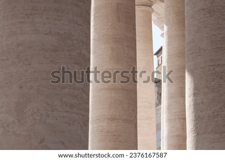 Marble Bernini columns in St. Peter's square, Vatican City. Italy
