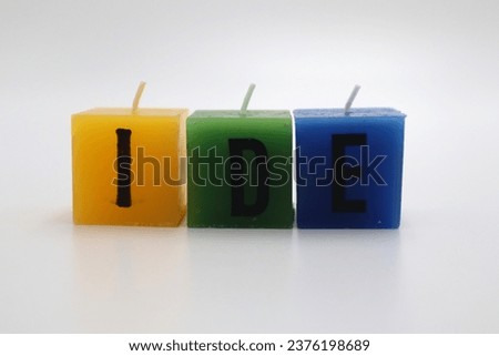 Candlelight cube lights with IDE initials letters decoration creating new ideas