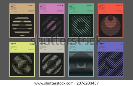 Set Of Swiss Design Inspired Posters Vector Illustration. Cool Geometric Abstract Modernist Placards. Avant-garde Geometrical Illustration. Contemporary Art Bauhaus Shapes.