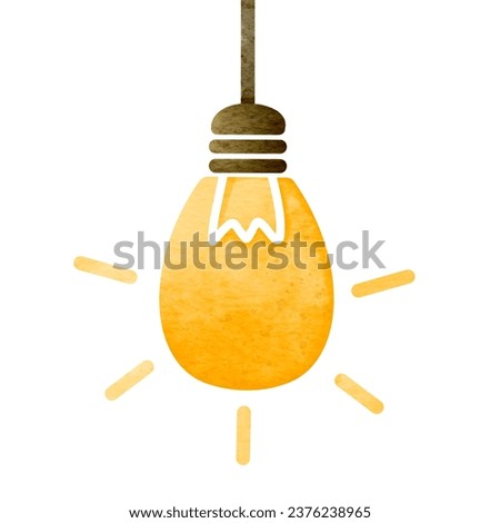 Light bulb painted with watercolors