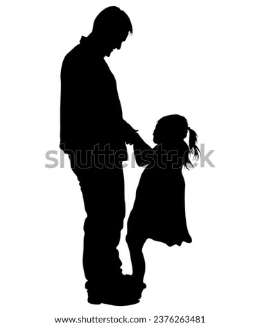 Father And Son Silhouette Vector Art