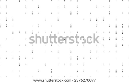 Seamless background pattern of evenly spaced black the world in a bottle symbols of different sizes and opacity. Vector illustration on white background