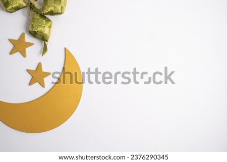 Creative Ramadan Kareem Concept. Empty space. Flat lay, top view. Table top view aerial image of decorations Ramadan Kareem holiday background.