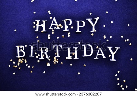 dark blue happy birthday celebration background 