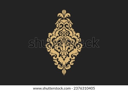 Vector of damask ornamental elements. elegant floral abstract elements for design vintage editable background vector image