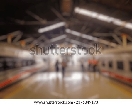 abstract blurred of situation in Bandung train station