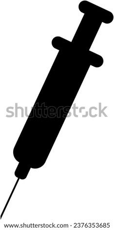 Syringe Black Silhouette Simple Vector- SHOTLISThealth