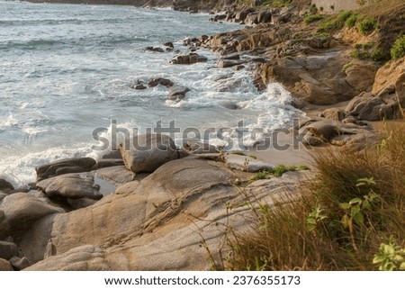 rocks in a beach in the Atlantic sea in Spain