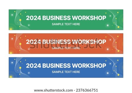 This is a set of modern style business banner design templates for schools, companies, lectures, workshops, events, and presentations.