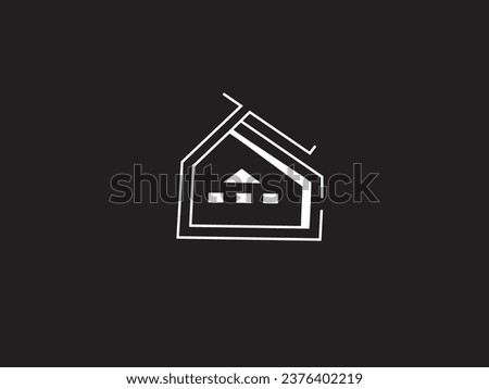 vector line logo house, Emblem, Design Concept. Building Real estate logo linear style. Flat icon.