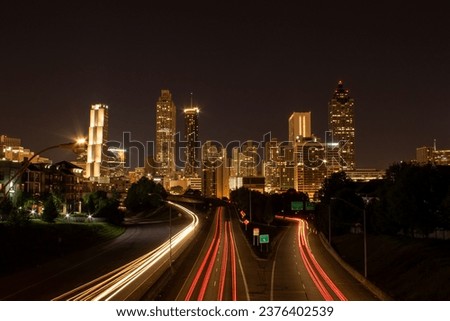 Atlanta, Georgia skyline, downtown, cityscape, light trails