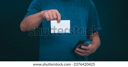 Progressive or successful philosophy, men's hands displaying business cards, business contacts, business cards, contacts, online marketing