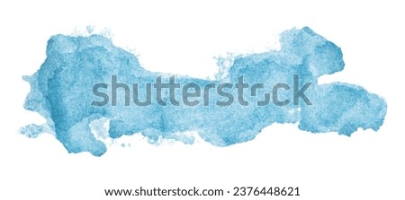 light blue watercolor background. Artistic hand paint. isolated on white background Royalty-Free Stock Photo #2376448621