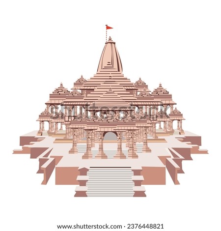 ram mandir in Ayodhya temple plan design Royalty-Free Stock Photo #2376448821