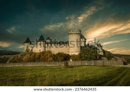 A medieval castle located in Poland. Royalty-Free Stock Photo #2376462435