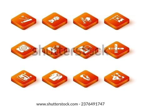 Set Baseball arena, t-shirt, base, coach, boot, Sport bag, Player chest protector and Crossed baseball bat icon. Vector
