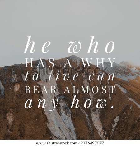 He who has a why to live can bear almost any how. A Motivational Quote.